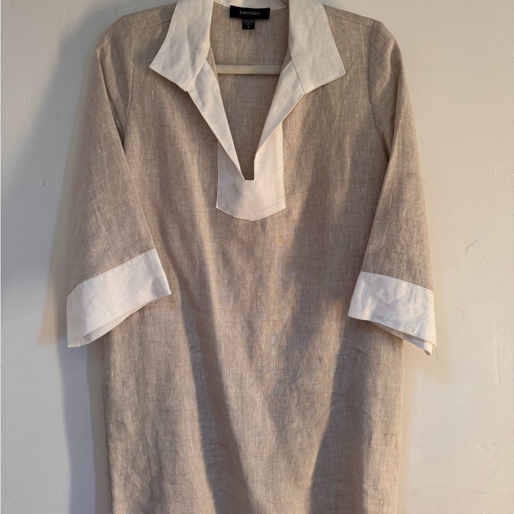 Karen Kane Beige and White Blouse